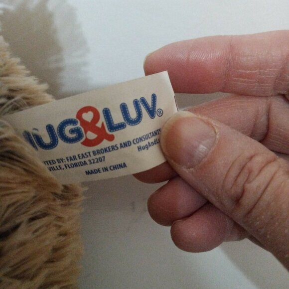 Hug & Luv Brown Plush Bunny Rabbit Stuffed Animal 11" Pink Ears Cute Fluffy Ador - Picture 4 of 9